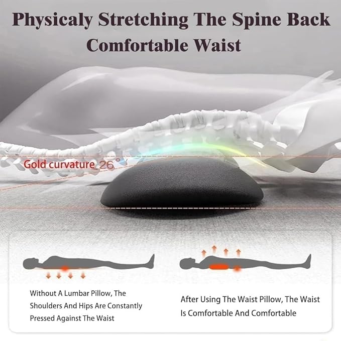 3 in 1 Electric Massage Lumbar Pillow, Equipped with Heating, Vibration, and Traction Functions Spine Triple Fusion Back Massager, Back Massager for Pain Relief deep Tissue