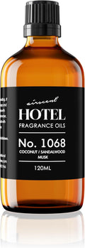 AirScent Hotel Diffuser Oil No. 1068 - Coconut Pina Colada Sandalwood - Premium Fragrance Oil for Ultrasonic and Waterless Diffusers and Crafting - 120 mL, 4 fl oz Glass Dropper Bottle