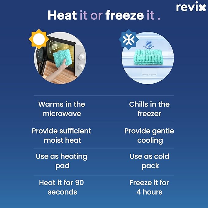 REVIX 6 * 12" Moist Heating Pad Microwavable, Reusable Microwave Heating Pads for Joints, Weighted Heat Packs with Flaxseeds for Shoulders, Neck, Back, Unscented