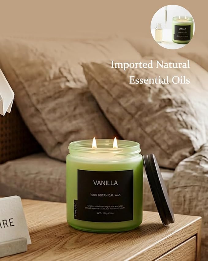 Vanilla Scented Candle, 13oz Soy Wax Candle, 70–80 Hour Burn Time, Warm & Sweet Home Fragrance, Cozy Candle for Relaxation, Gift for Women Men, Bedroom & Self Care Use