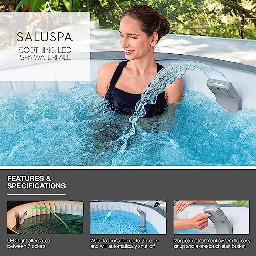 SaluSpa Battery Powered LED Soothing Spa Waterfall Accessory Attachment with 7 Color Changing Lights for Bestway AirJet & AirJet Plus - Image 2