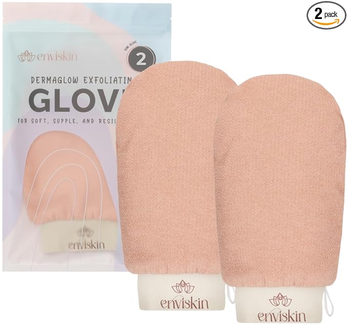 Dermaglow Deep Exfoliating Gloves - (Pack of 2, Pink)