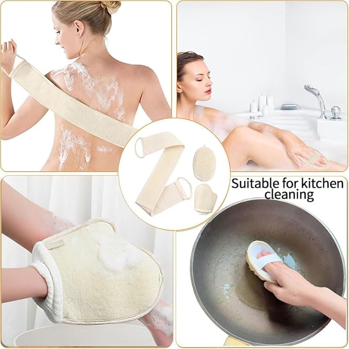 Natural Loofah Loofah Sponge loofahs for Travel Bath Sponge, Loofahs for Travel, Loofahs for Women and Men, Dishcloth Kitchen Cloth (2 Pack) (S)