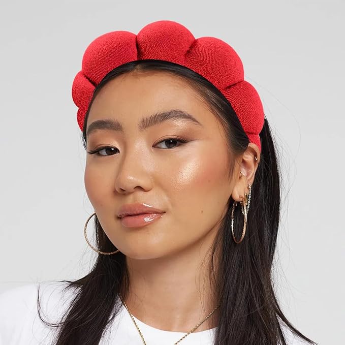 Spa Headbands for Washing Face or Facial, Makeup Headband for Women, Skincare Hair band, Puffy Terry Cloth Face Washing Head band for Maskup, Skin Treatment