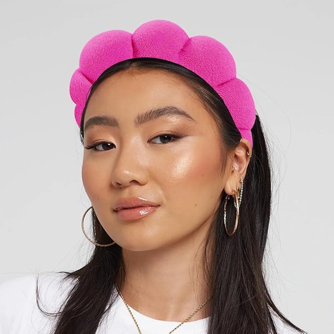 Spa Headbands: Makeup & Face Wash Headbands for Skincare, Masks, and Treatments - Terry Cloth, Puffy Design