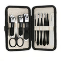 Manicure Set, 10 pcs High-Carbon Steel Nail Clippers Set, Portable Mini Manicure and Pedicure Kit, Travel Grooming Nail Kit with Leather Bag for Men and Women