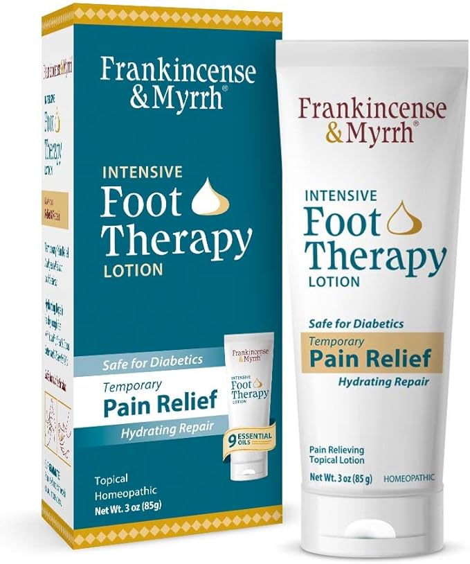 Frankincense & Myrrh Foot Pain Relief Cream - Intensive Foot Therapy Lotion - Diabetic Nerve Pain Relief Cream | Restless Leg Syndrome | Frankincense Essential Oil, 3 Ounce (1-Pack)
