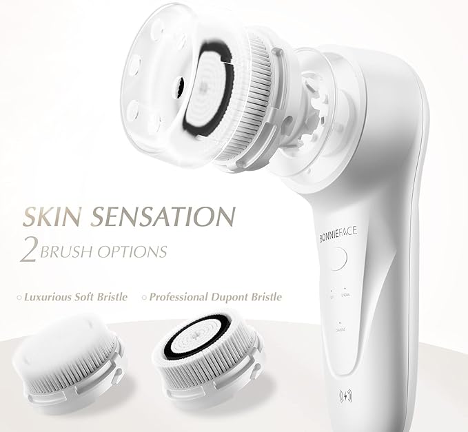 Sonic Facial Cleansing Brush for Deep and Through Facial Cleansing, Waterproof Face Scrubber and Ultimate Blackhead Remover for Daily Skin Care, Rechargeable and Gentle Face Exfoliator