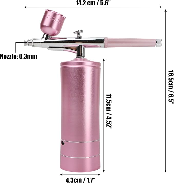 Oxygen Facial Machine – Handheld High Pressure Mist Spray Steamer for Skin Rejuvenation, Deep Cleaning, and Moisturizing – Portable, Rechargeable Airbrush for Home and Beauty Salon Use (Pink)