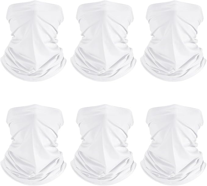 Geyoga 6 Pieces Summer UV Protection Cooling Neck Gaiter Face Clothing Neck Gaiter Mask Scarf Sunscreen Breathable Bandana