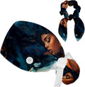 Scrub Cap with Hair Scrunchy, Ponytail Holder Surgical Cap