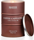 M&SENSE Coffee Cappucina Large Scented Candles Christmas Decor, Hoilday Soy Wax Christmas Candle 21.2oz 120 Hours, Coffee Aroma Candle Unique Housewarming Appreciation Gifts