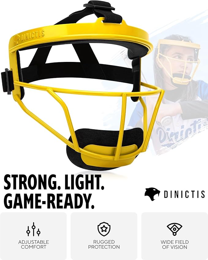 Dinictis Softball Face Mask, Lightweight, Comfortable, with Wide Field Vision, Durable and Safe Face Guards, Premium Protective Softball Fielder's Mask