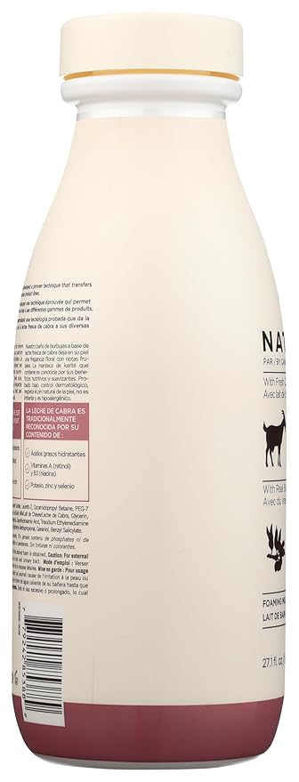Nature by Canus Foaming Milk Bath with Smoothing Fresh Canadian Goat Milk Vitamin A, B3 Potassium Zinc and Selenium, Shea Butter, 27.1 Fl Oz