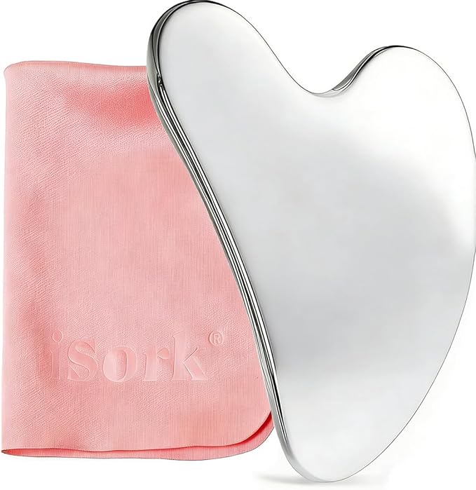 Gua Sha Facial Tools Capable of Facial Sculpting Big Size,304L Stainless Steel Metal Gua Sha Lymphatic Drainage Massager for Daily Skin Care Beauty Routine