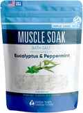 Muscle Soak Bath Salt 32 Ounces (2 Lbs) Epsom Salt with Natural Peppermint and Eucalyptus Essential Oils Plus Vitamin C in BPA Free Pouch with Easy Press Lock Seal Made in USA