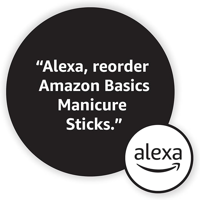 Amazon Basics Double Sided Manicure Sticks for Nail Care, Cuticle Pusher, Pedicure, Medium Length, Orange, 100 Count