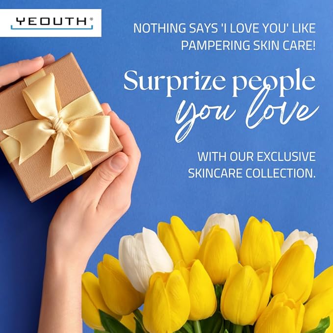 YEOUTH Skin Care Set: Hyaluronic Acid Serum for Face | Vitamin C Facial Serum | Face Cleanser | Skincare Toner & Cream | Hydrating Skin Care Gift Set 5-Piece