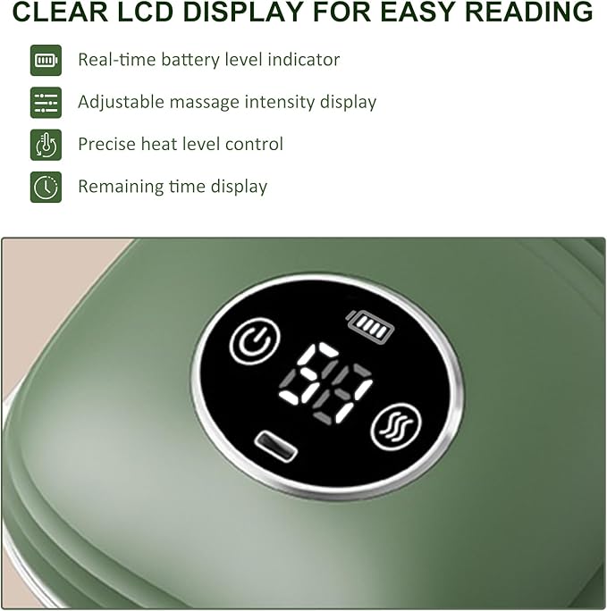 Neck Massager with Heat, Bionic Shiatsu Neck and Shoulder Massager with 4D Kneading Fingers, LCD Display & Adjustable Intensity, Heated Neck Massage Device Simulates Real Palm to Relax Muscle Tension