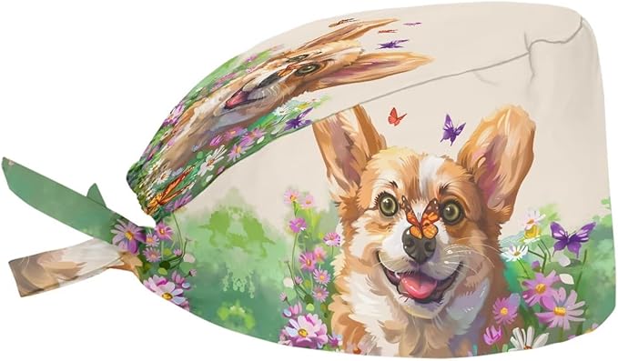 JoyLamoria Novelty Printed Cap with Sweatband Women Men Adjustable Tie Back Hats for Paiting