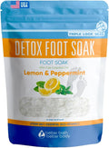 Detox Foot Soak Salts 32 Ounces with Lemon, Peppermint, Lavender Frankincense Essential Oils BPA Free Pouch with Easy Press-Lock Seal Soothe Athletes Foot, Soften Calluses, Relax Tired Feet
