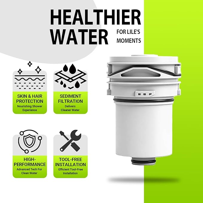 Shower Filter - Replacement Cartridges Compatible with Delta Clarifi, Reduces Dry Skin and Hair Damage (2 Pack)