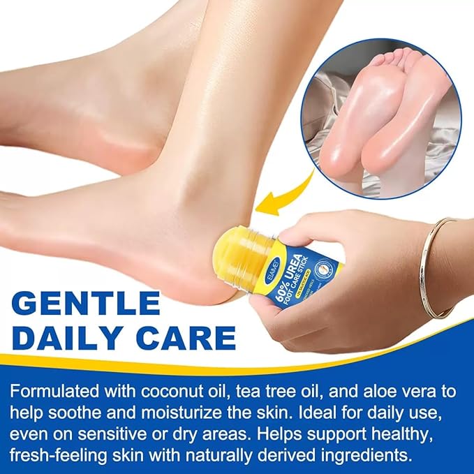 60% Urea Cream Stick plus 2% Salicylic Acid, Maximum Strength Urea Foot Cream Callus Remover for Dry Cracked Heels, Hands, Knees,Exfoliating Moisturizer, Dead Skin Remover Foot Balm 1.4oz (1 pack)