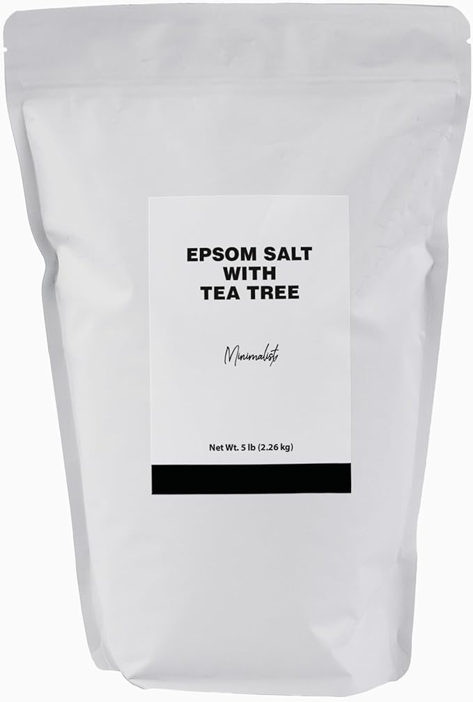 Minimalist Epsom Salt with Tea Tree Oil, Perfect for Scented Baths and Soaks, Packaged for Convenience in a Refillable Bag (80 Ounce)