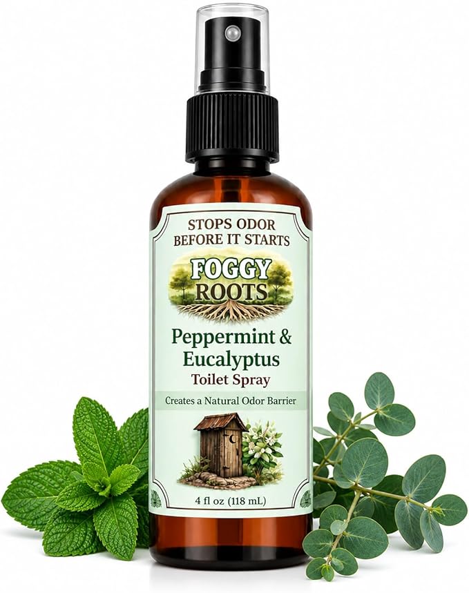 Peppermint & Eucalyptus Pre-Toilet Spray – Stops Odor Before It Starts, Toilet Odor Eliminator, 4 oz (200+ Uses), Travel Size for Home & Work