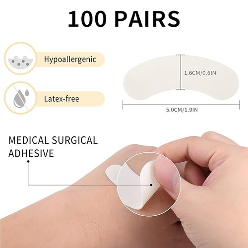 100 PCS Foam Eye Pads for Lash Extensions, Under Eye Pads for Eyelash Extensions, Micro-foam Lash Patches Lint Free, Stick Well, No Tape Needed, Hypoallergenic