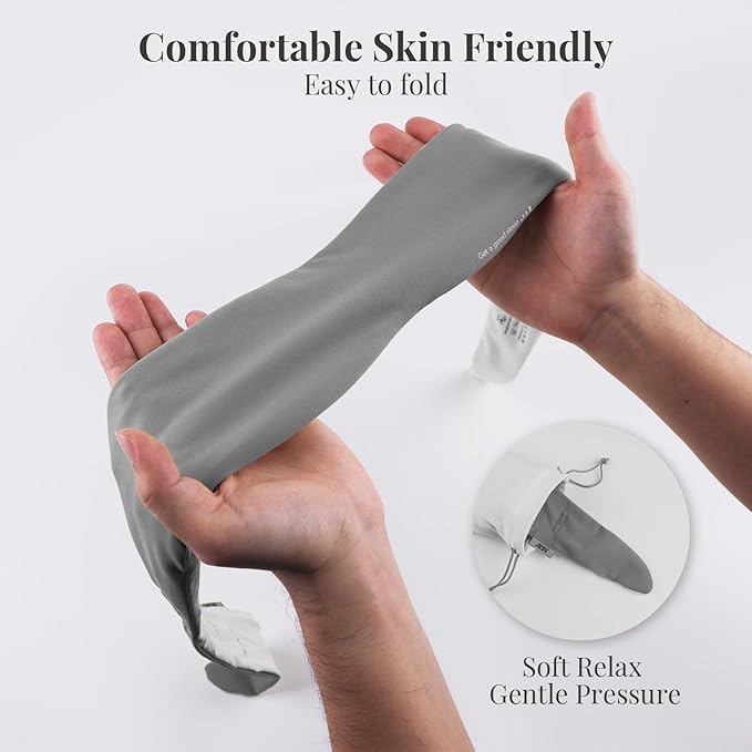 Weighted Eye Mask for Sleeping, Blackout Gravity Sleep Masks for Women Men, Cloud-Like Comfort Softness, 3D Contoured, Night Eye Covers for Side Sleeper, Meditation & Relaxation (Gray)