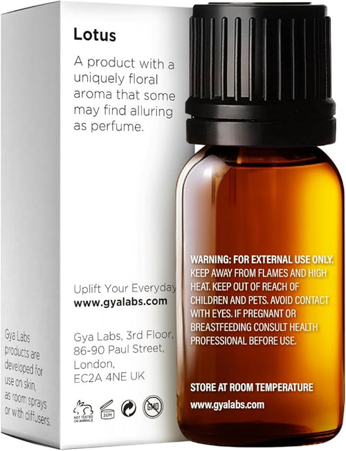 100% Pure Lotus Essential Oil - 0.34 Fl Oz - Lotus Oil for Hair, Skin, Diffuser, Aromatherapy & DIY Candle Making Scent