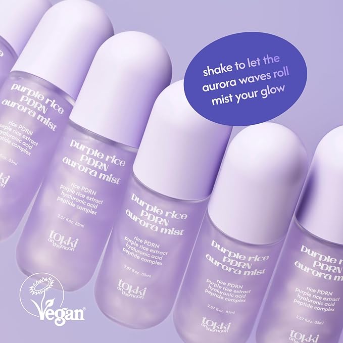 Purple Rice PDRN Aurora Mist | Hydrating Facial Toner Mist | Skin Barrier Support & Radiant Glow | Vegan Korean Skincare | 2.87 fl oz (85 ml)