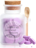 Pedicure Foot Spa Tablets 10 Oz Plastic Bath Salts Jar Foot Soak Tablets Manicure Soak Balls Softens Skin Botanicals Lavender Essential Oil Fast Dissolving Pedicure Supplies