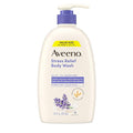 Aveeno Stress Relief Body Wash for Women, Calming Lavender Scent & Prebiotic Oat, Cleanser for Sensitive Dry Skin, Paraben, Dye & Soap-Free, 33 Fl Oz (Pack of 6)