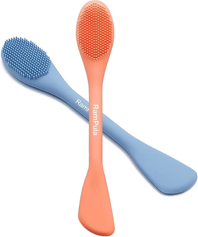 RamPula Silicone Face Mask Brush, Face Scrubber for Gentle Exfoliating & Hairless Moisturizers Applicator Tools for Apply Mud, Clay, Charcoal Mixed Mask, Cream, Lotion