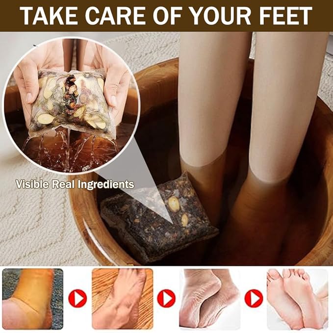 Ouliget Herbal Pedicure Foot Soak,Lymphatic Drainage Ginger Mugwort Foot Bath,Foot Soak Kit for Remove Toxins Relieve Fatigue Dispel Cold and Remove Dampness,15 Pack