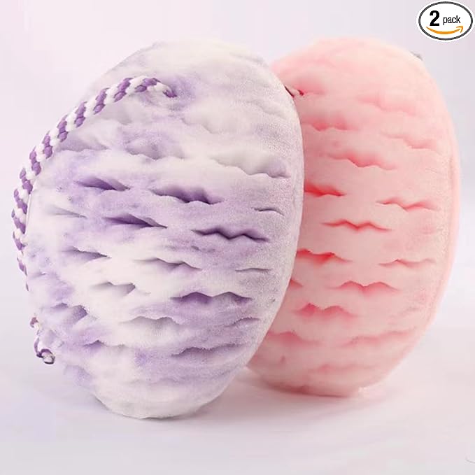 Bath Sponge for Kids Cute Loofah Sponge Reusable Body Sponge Exfoliating Bath Sponges for Women Children Soft Washing Shower Scrubber 2 Pcs