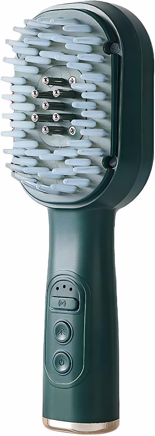 ThreeH Scalp Care Massage Brush with LED Light Therapy Electric Vibrating Hair Growth Stimulator for Thicker Hair Green