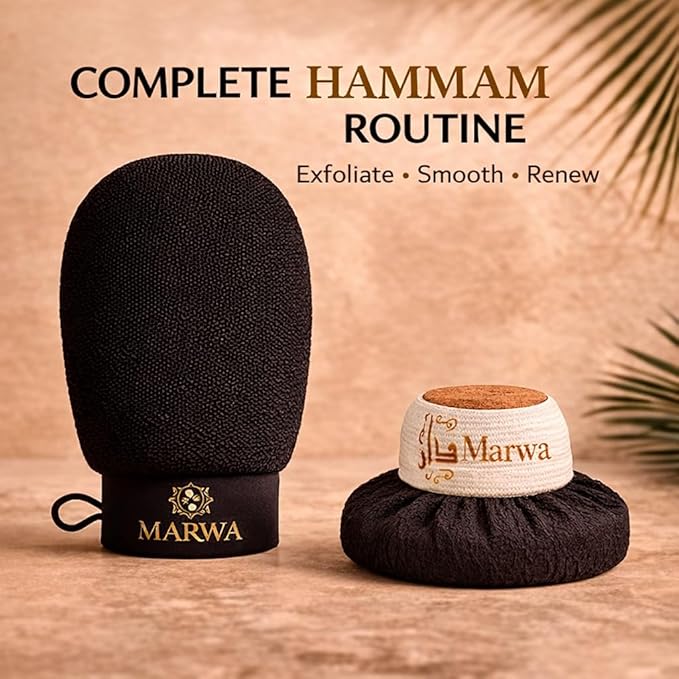 Moroccan Kessa Exfoliating Glove Rough – Deep Hammam Body Scrub Mitt by Dar Marwa – Dead Skin & Callus Remover – Heavy Duty – Made in Morocco