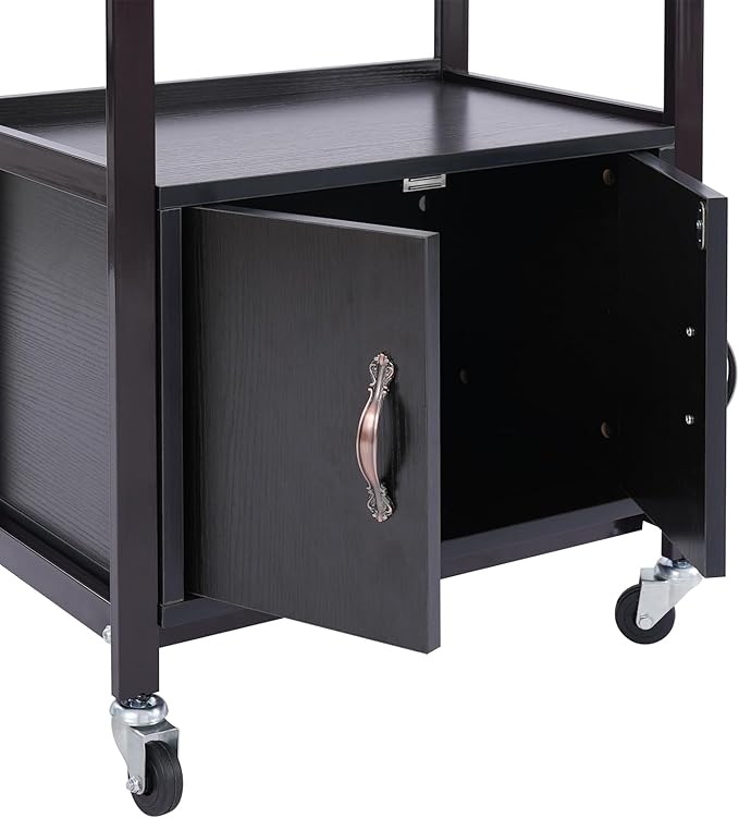 Salon Cart,Salon Storage Cart with Drawers, 4 Wheels and Handles, Movable Beauty Organizer, Salon Trolley for Beauty Salons, Barber Shops, Nail Salons, Spas (Brown)