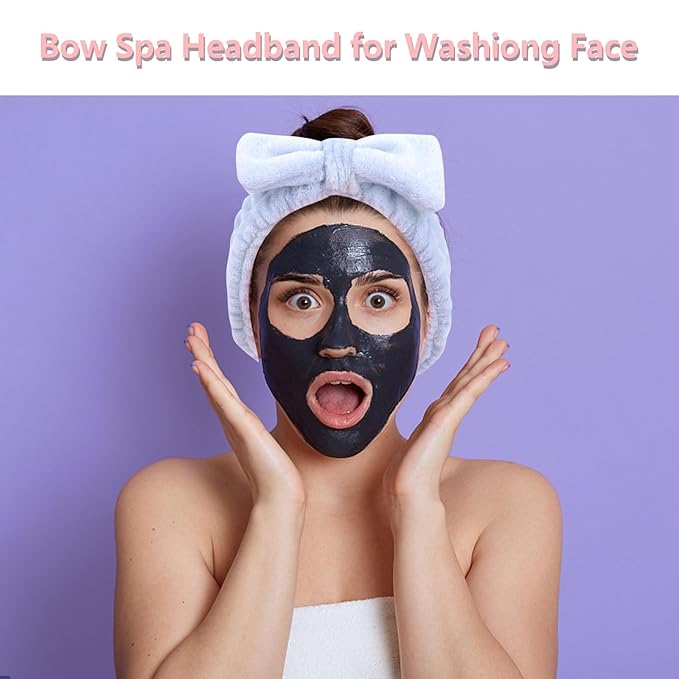 Ondder Spa Headbands Set - 8 Pcs Terry Cloth Cute Hair Bands for Women's Skincare, Makeup and Face Washing