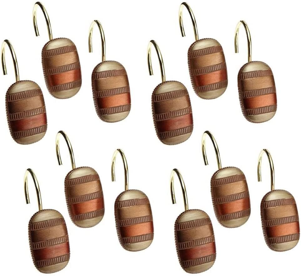 Zahari Home 13pc Contempo Bathroom Shower Curtain Sets Luxury Classic Shower Curtain & 12 Shower Curtain Hooks Contemporary Fabric Shower Curtain Unique Design Stylish Striped Shower Curtain Set - Image 4
