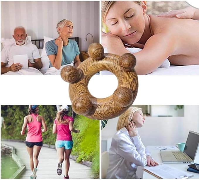 OULIGET Wood Therapy Abdominal Massage Tools,Lymphatic Drainage Massager, Body Sculpting Scraping Tools for Muscle Pain Relief, Anti Cellulite, Body Contouring and Shaping