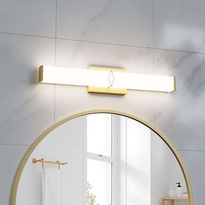 Bathroom Light Fixtures Over Mirror,Bathroom Vanity Light,24inch Dimmable 25W 2500lm,Gold LED Vanity Lights,5700K Daylight LED Lighting Fixture,ETL Certified