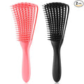 Hair Brush for Afro America/African Hair Textured 3a to 4c Kinky Wavy/Curly/Coily/Wet/Dry/Oil/Thick/Long Hair, Detangling Brush for Women (2 pcs, Pink-Black)