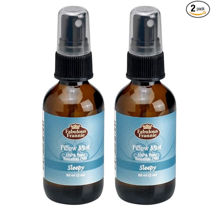 Fabulous Frannie Sleep Essential Oil Pillow or Room Mist A Perfect Blend of Lavender, Vetiver, Marjoram and Chamomile Pure Essential Oils 2oz Each 2pk