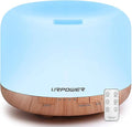 URPOWER 500ml Aromatherapy Essential Oil Diffuser Humidifier Room Decor Lighting with 4 Timer Settings, 7 LED Color Changing Lamp and Waterless Auto Shut-Off
