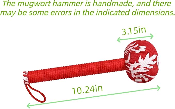 Mugwort Massage Hammer, Massage Tools Back, Shoulder & Body - Handheld Percussion Therapy Tool with US Design Patent (red,)