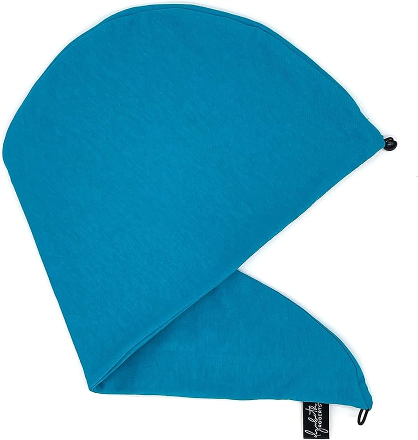 Elizabeth Roberts 100% Cotton T Shirt Hair Towel Wrap Plopping Essential Turban Style Hair Drying Towel for Women and Men All Hair Types and Styles, Aquamarine